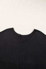 Load image into Gallery viewer, Black V Neck Hidden Pocket Splits Maxi T-shirt Dress
