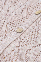 Load image into Gallery viewer, FASHION HOUSE- Khaki Hollow-out Openwork Knit Cardigan