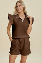 Load image into Gallery viewer, Full Size Texture Flounce Sleeve Top and Shorts Set- Double Take
