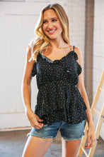 Load image into Gallery viewer, Rayon Dobby Dot V Neck Elastic Waist Blouse
