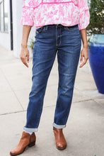 Load image into Gallery viewer, Judy Blue Mid Rise Cuffed Boyfriend Straight Leg Jeans