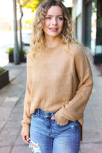 Load image into Gallery viewer, Classy Chic Taupe Mock Neck Chest Pocket Knit Sweater
