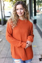 Load image into Gallery viewer, Pumpkin Spice Mock Neck Chest Pocket Knit Sweater
