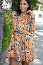 Load image into Gallery viewer, Rust Animal Geo Print Swing Dress with Pockets