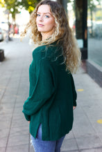 Load image into Gallery viewer, Classy Chic Hunter Green Mock Neck Chest Pocket Knit Sweater