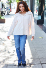 Load image into Gallery viewer, Easy Living Oatmeal Textured Knit Notch Neck Oversized Collar Sweater