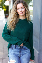 Load image into Gallery viewer, Classy Chic Hunter Green Mock Neck Chest Pocket Knit Sweater