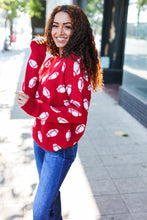 Load image into Gallery viewer, Game Day Red Football Print Jacquard Knit Sweater