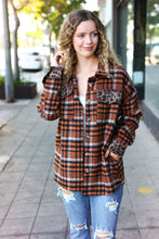 Load image into Gallery viewer, Put Together Rust Plaid & Animal Print Button Down Jacket