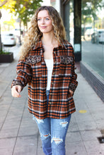 Load image into Gallery viewer, Put Together Rust Plaid & Animal Print Button Down Jacket