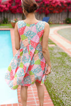 Load image into Gallery viewer, Hello Beautiful Peach & Sage Patchwork Babydoll Swing Dress
