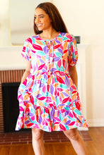 Load image into Gallery viewer, Feel Your Best Multicolor Floral Tiered Front Tie Pocketed Dress
