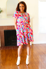 Load image into Gallery viewer, Feel Your Best Multicolor Floral Tiered Front Tie Pocketed Dress