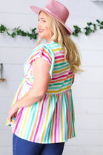 Load image into Gallery viewer, Lavender Rainbow Stripe Babydoll To