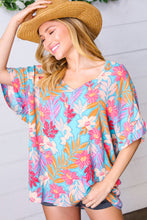 Load image into Gallery viewer, Multicolor Tropical Floral Print Woven Top