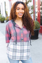 Load image into Gallery viewer, Pretty in Plaid Brushed Hacci Color Block Hoodie