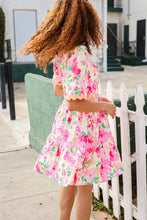 Load image into Gallery viewer, Beautiful You Rose Floral Print Ric Rack Trim Babydoll Dress