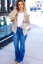 Load image into Gallery viewer, Autumn Vibes Taupe Textured Cable Knit Collared Cardigan