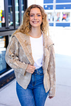 Load image into Gallery viewer, Autumn Vibes Taupe Textured Cable Knit Collared Cardigan
