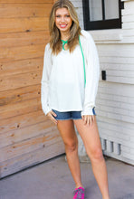 Load image into Gallery viewer, Feeling It Kelly Green Clover Cut Out Terry Hoodie