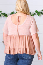 Load image into Gallery viewer, Mauve Tie Back Crinkle Floral Top