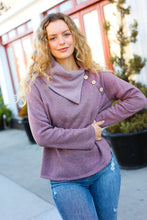 Load image into Gallery viewer, Tried And True Mauve Cowl Neck Button Detail Sweater