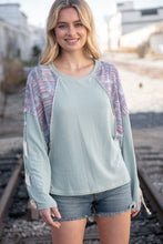 Load image into Gallery viewer, Mint Lace Up Long Sleeve French Terry Oversized Pullover