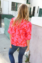 Load image into Gallery viewer, New Day Red Ribbon Bow Detail Floral Woven Blouse