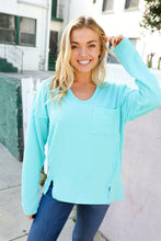 Load image into Gallery viewer, Eyes On You Seafoam Mineral Wash Rib Notch Neck Pocket Top