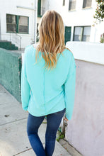 Load image into Gallery viewer, Eyes On You Seafoam Mineral Wash Rib Notch Neck Pocket Top