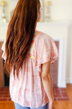 Load image into Gallery viewer, Blush Paisley Floral Yoke Tie Neck Top