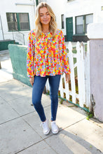 Load image into Gallery viewer, Chasing Dreams Ribbon Tie Bow Babydoll Puff Elastic Sleeve Floral Top