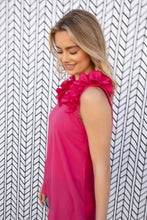 Load image into Gallery viewer, Fuchsia Frill Shoulder Sleeveless Crepe Woven Top