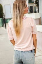 Load image into Gallery viewer, New Day Blush Flat Collar Floral French Terry Blouse