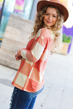 Load image into Gallery viewer, Rust Checker Plaid French Terry Top