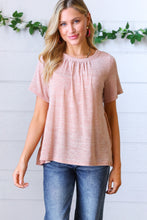 Load image into Gallery viewer, Mauve Tie Back Crinkle Floral Top