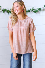 Load image into Gallery viewer, Mauve Tie Back Crinkle Floral Top