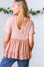 Load image into Gallery viewer, Mauve Tie Back Crinkle Floral Top
