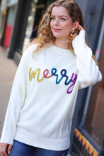 Load image into Gallery viewer, More the Merrier White Pop Up Lurex Sweater