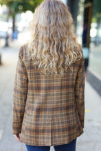 Load image into Gallery viewer, Make It Happen Spice Plaid Tailored Collar Lapel Blazer