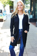 Load image into Gallery viewer, Everyday Black Striped Knit Open Cardigan