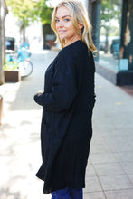 Load image into Gallery viewer, Everyday Black Striped Knit Open Cardigan