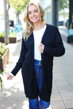 Load image into Gallery viewer, Everyday Black Striped Knit Open Cardigan