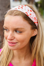 Load image into Gallery viewer, Red & Pink Heart Print Stretchy Twist Headband