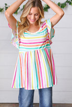Load image into Gallery viewer, Lavender Rainbow Stripe Babydoll To