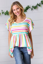 Load image into Gallery viewer, Lavender Rainbow Stripe Babydoll To