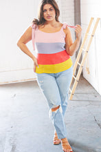 Load image into Gallery viewer, Pink/Lavender Waffle Thermal Color Block Slim Fit Top