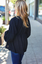 Load image into Gallery viewer, Simple Elegance Black V Neck Babydoll Woven Top