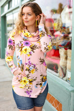 Load image into Gallery viewer, Just My Type Pink Floral Cowl Neck Sweater Top