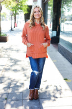 Load image into Gallery viewer, Cozy Days Rust Mineral Wash Rib Knit Hoodie
